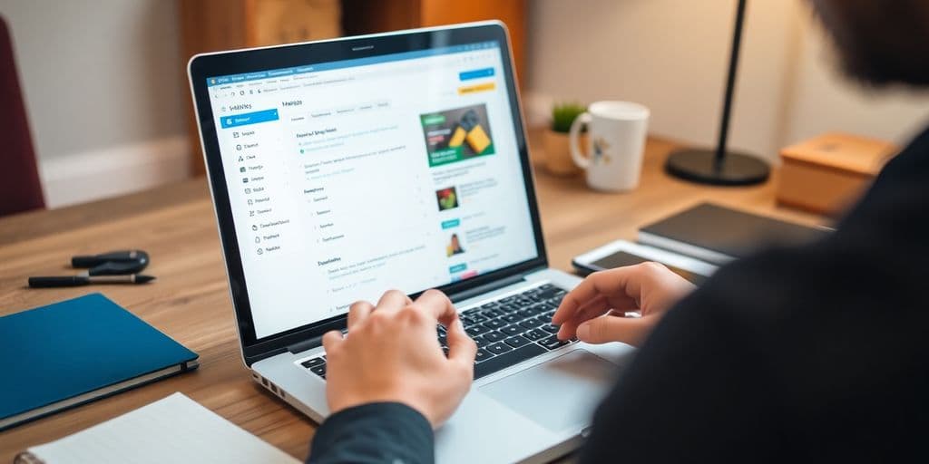Pessoa a fazer manutenção em site WordPress.